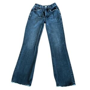 Re/Done Black Denim Flare Leg Buttonfly Jeans Size 23 Color Broken In Black